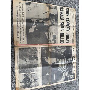 Chicago Daily News Nov 25, 1963 Kennedy Burial Oswald Shot Jacqueline Kennedy